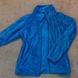 Blue North Face Fuzzy Jacket
